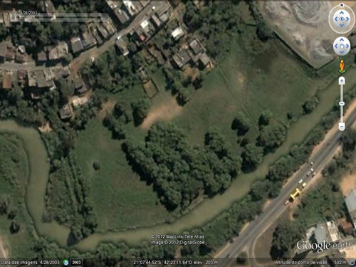 Desmatamento de vegetação no bairro Aeroporto - Ano de 2003