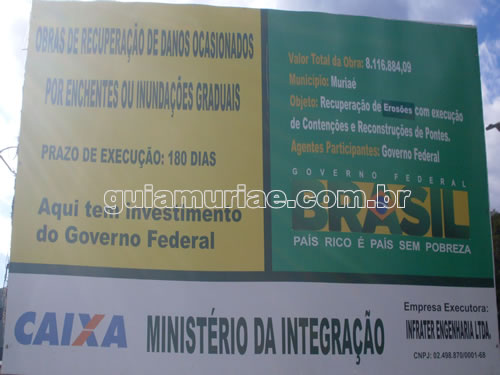 Obras de recuperação das áreas afetadas pela enchente em Muriaé são interrompidas