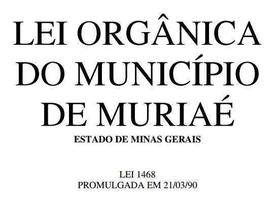 Lei Orgânica Municipal de Muriaé