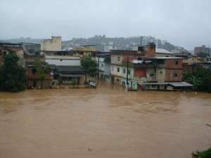 Parte do bairro da Barra foi alagado pelo Rio Muriae - Foto Guia Muriae