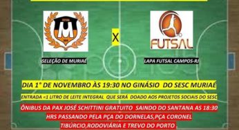 Seleção de Futsal de Muriaé promove jogo beneficente