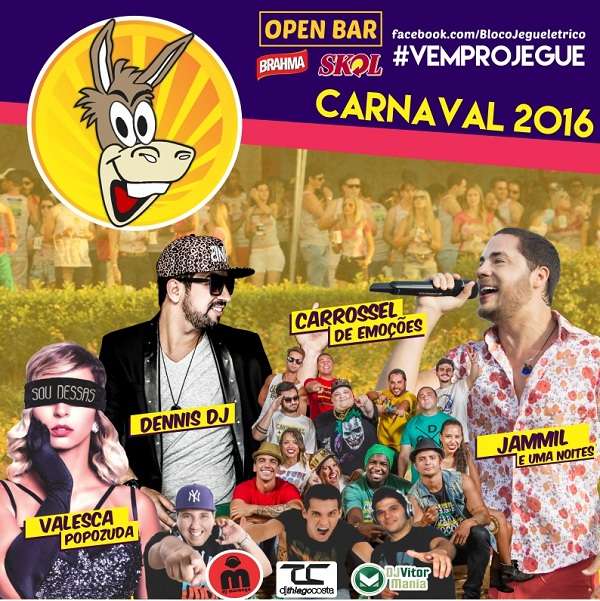 Carnaval 2016 em Visconde do Rio Branco Dennis DJ e Jammil no Bloco Jeguelétrico