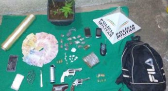 PM apreende armas, munições, drogas e até granada em Carangola