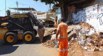 DEMSUR remove entulhos e realiza serviços de capina em Muriaé