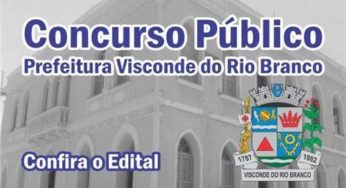 Prefeitura de Visconde do Rio Branco abre concurso com 82 vagas