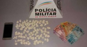 Jovem é preso com quase 100 papelotes de cocaína em Muriaé