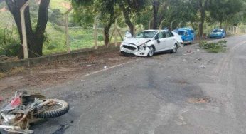 Jovem morre em acidente com moto e carro em Manhuaçu