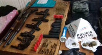 PM apreende nove armas de fogo após tentativa de roubo a caixa eletrônica em Dores do Turvo