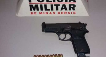 PM apreende pistola no bairro Santo Antônio