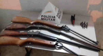 Denúncia de ameaça termina com apreensão de armas de fogo e munições em Muriaé