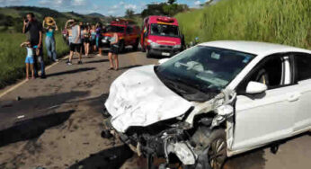 Batida entre carros deixa uma pessoa morta e seis gravemente feridas entre Muriaé e Miraí