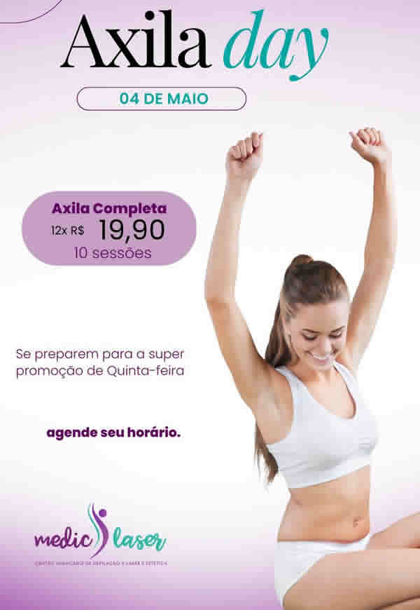 Depilação a Laser Axilas Feminino - Pacote Completo - Promoção (10